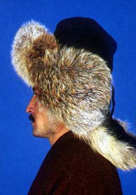 Kazakhstan people national clothes: man's fur head-dress Kazakhstan people national clothes: man's fur head-dress
