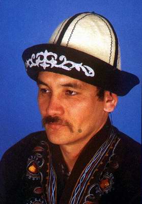 Kazakhstan people national clothes: man's head-dress Kazakhstan people national clothes: man's head-dress