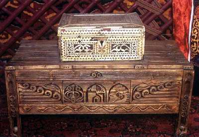Kazakh people private life things - chest and box Kazakh people private life things - chest and box