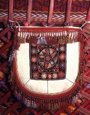 Kazakh people private life things - bag for plates and dishes Kazakh people private life things - bag for plates and dishes