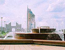 Astana city fountain view